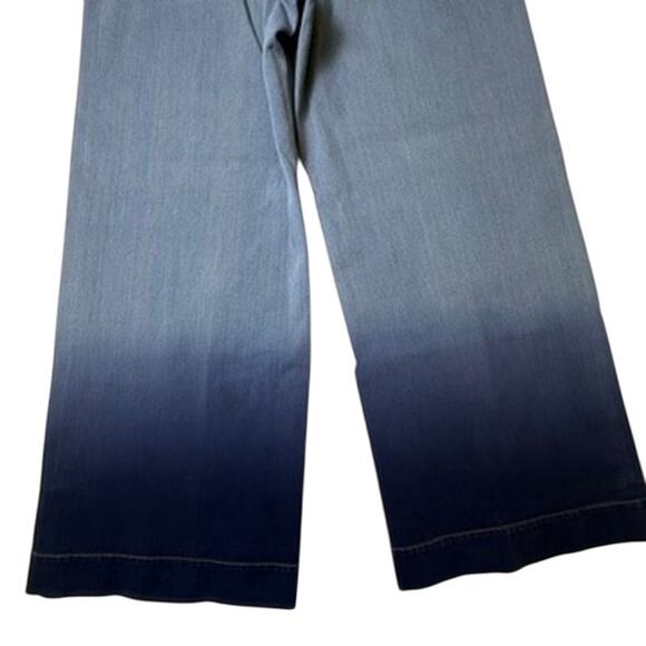 Lafayette 148 NY Clarke Blue Ombre Wide Leg High Rise Jeans Size 6 - Picture 6 of 14